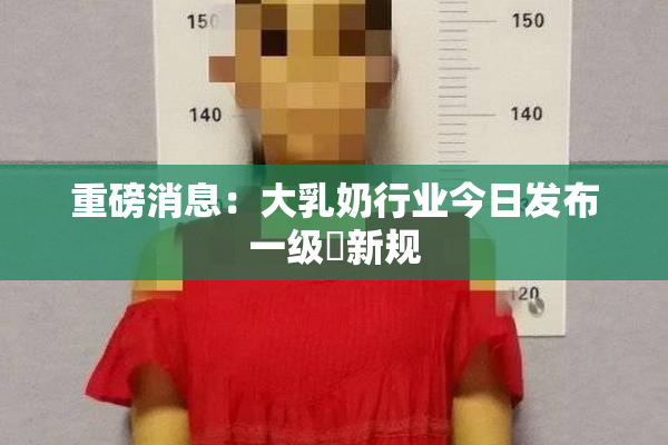 重磅消息：大乳奶行业今日发布一级婬新规