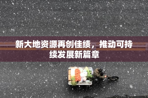 新大地资源再创佳绩，推动可持续发展新篇章