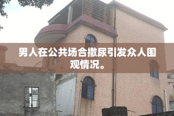 男人在公共场合撒尿引发众人围观情况。