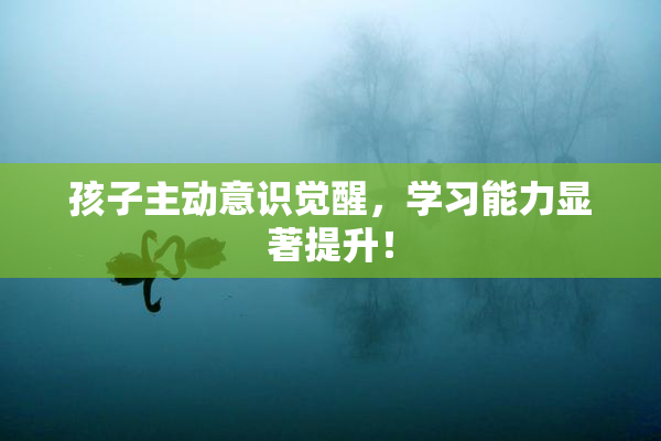 孩子主动意识觉醒，学习能力显著提升！