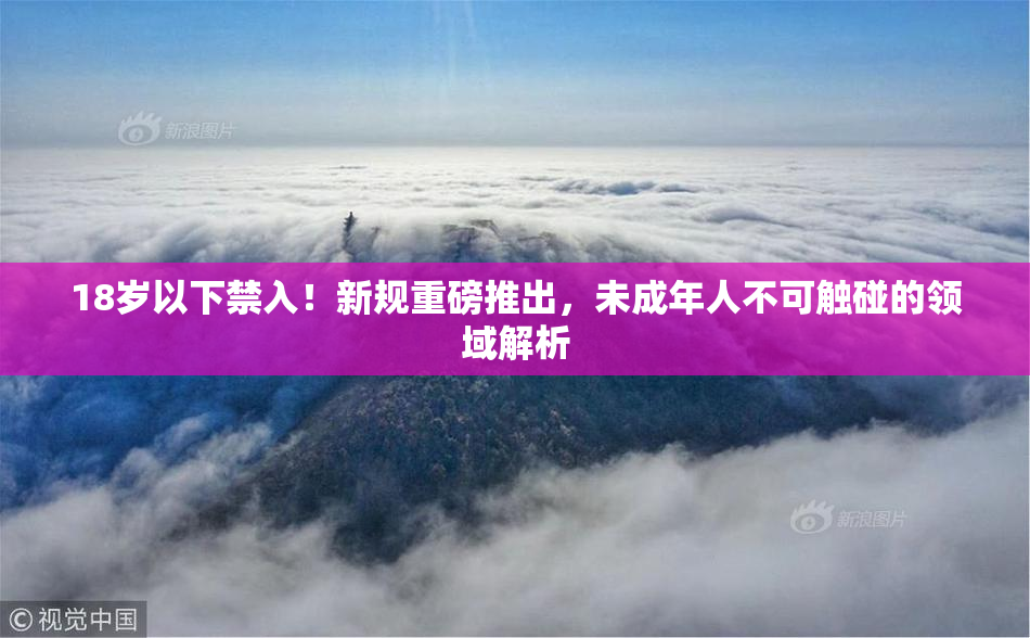 18岁以下禁入！新规重磅推出，未成年人不可触碰的领域解析