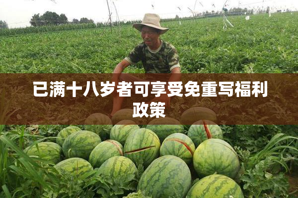 已满十八岁者可享受免重写福利政策