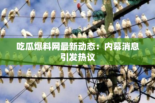 吃瓜爆料网最新动态：内幕消息引发热议