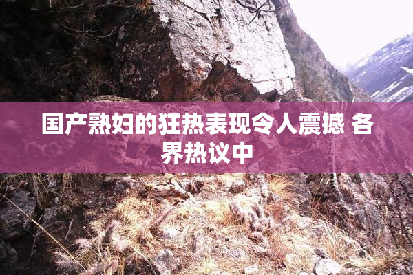 国产熟妇的狂热表现令人震撼 各界热议中