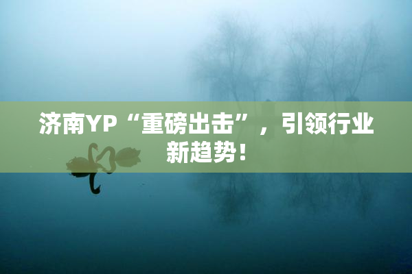 济南YP“重磅出击”，引领行业新趋势！