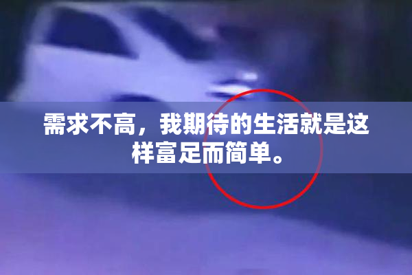 需求不高，我期待的生活就是这样富足而简单。