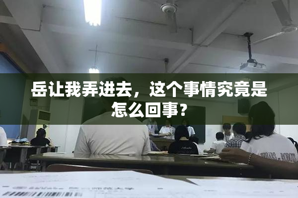 岳让我弄进去，这个事情究竟是怎么回事？