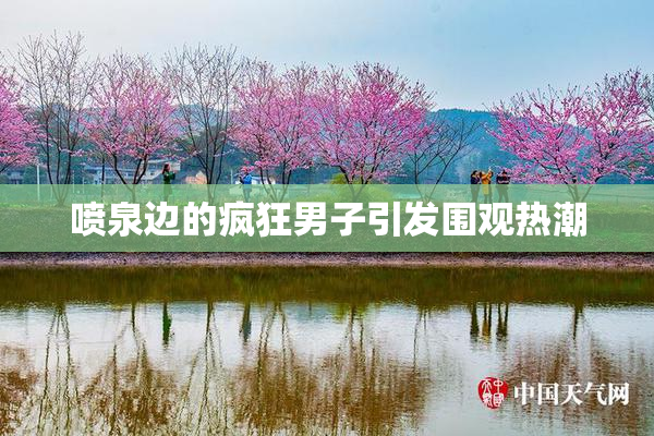 喷泉边的疯狂男子引发围观热潮