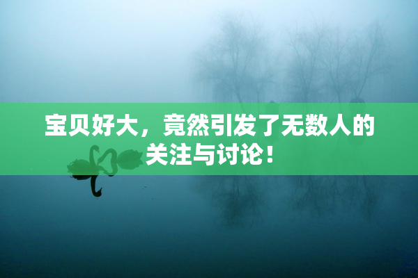 宝贝好大，竟然引发了无数人的关注与讨论！