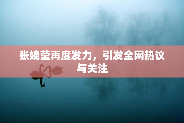 张婉莹再度发力，引发全网热议与关注