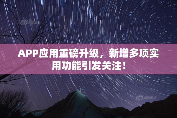 APP应用重磅升级，新增多项实用功能引发关注！