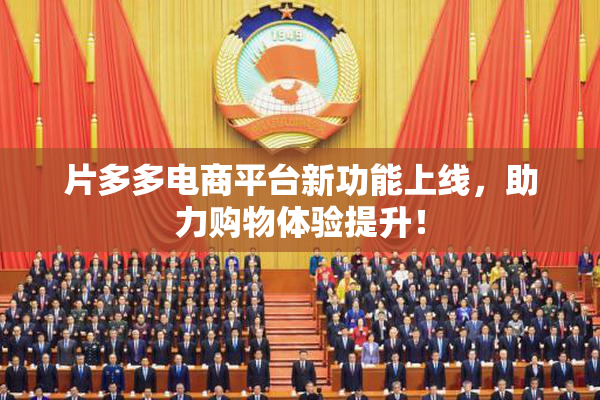 片多多电商平台新功能上线，助力购物体验提升！