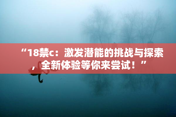 “18禁c：激发潜能的挑战与探索，全新体验等你来尝试！”