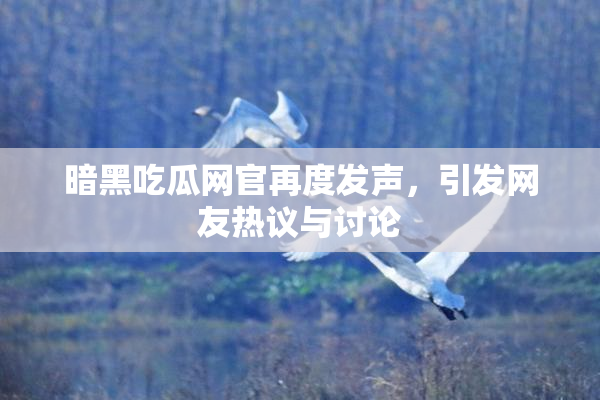 暗黑吃瓜网官再度发声，引发网友热议与讨论