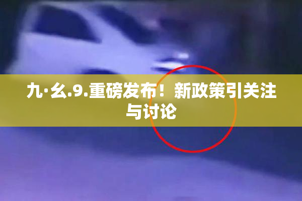 九·幺.9.重磅发布！新政策引关注与讨论