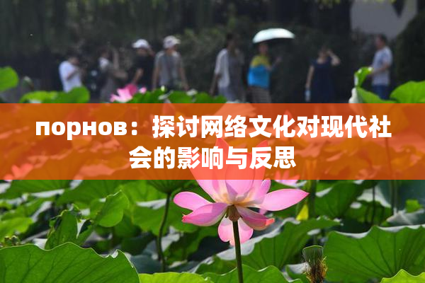 порнов：探讨网络文化对现代社会的影响与反思