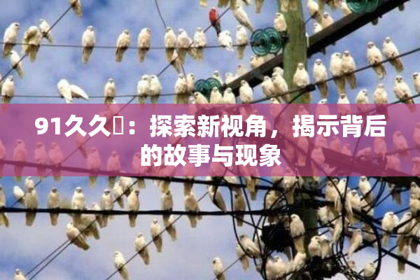 91久久擼：探索新视角，揭示背后的故事与现象
