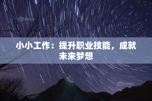 小小工作：提升职业技能，成就未来梦想