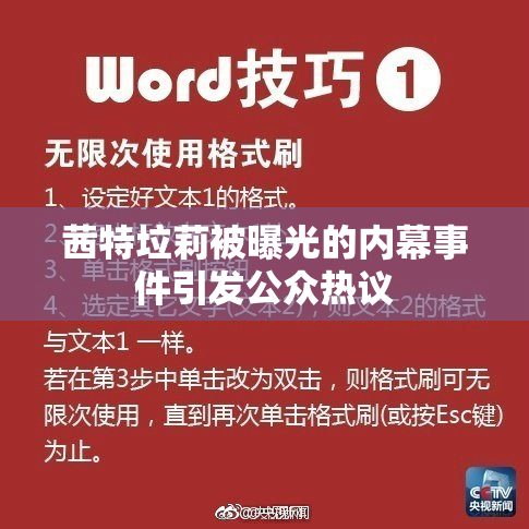 茜特垃莉被曝光的内幕事件引发公众热议