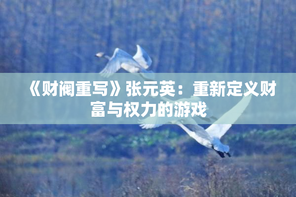《财阀重写》张元英：重新定义财富与权力的游戏