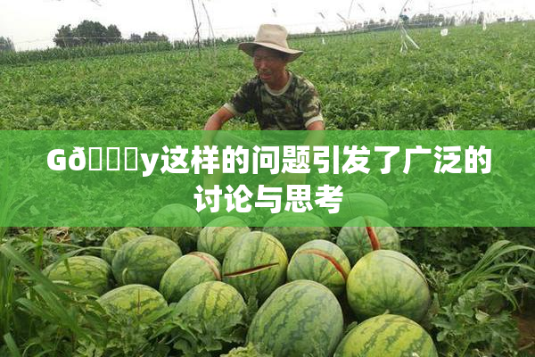 G🈚y这样的问题引发了广泛的讨论与思考