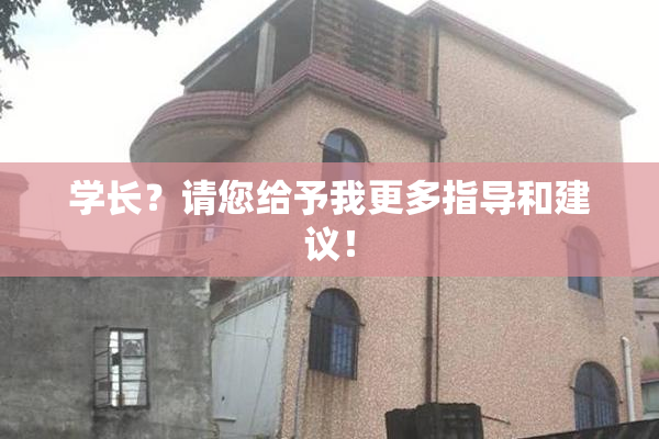 学长？请您给予我更多指导和建议！