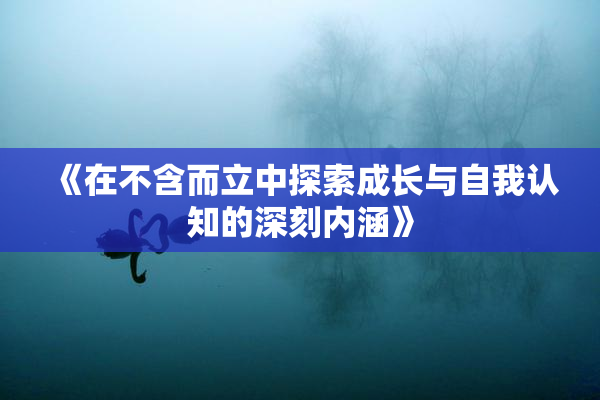 《在不含而立中探索成长与自我认知的深刻内涵》