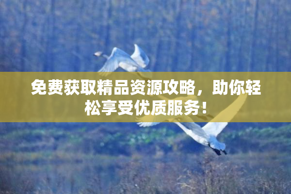 免费获取精品资源攻略，助你轻松享受优质服务！