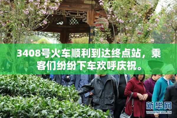 3408号火车顺利到达终点站，乘客们纷纷下车欢呼庆祝。