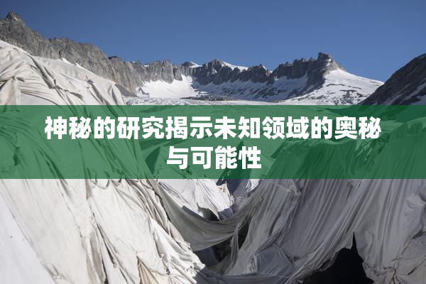 神秘的研究揭示未知领域的奥秘与可能性