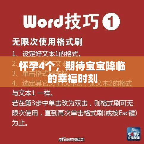 怀孕4个，期待宝宝降临的幸福时刻