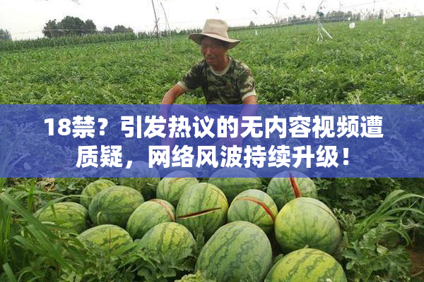 18禁？引发热议的无内容视频遭质疑，网络风波持续升级！