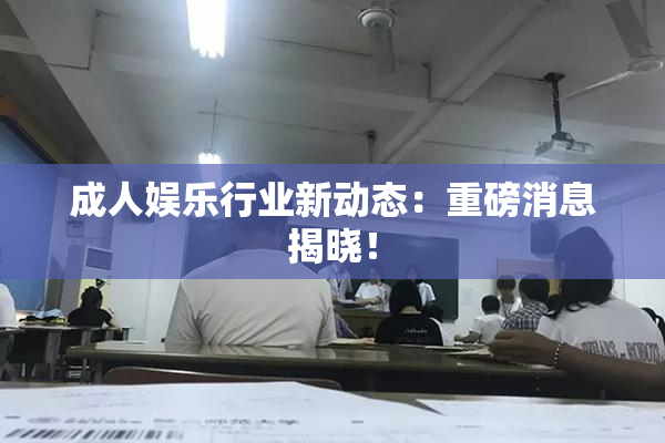 成人娱乐行业新动态：重磅消息揭晓！