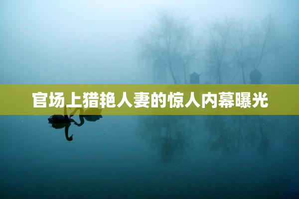 官场上猎艳人妻的惊人内幕曝光
