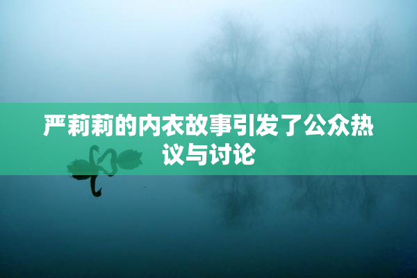 严莉莉的内衣故事引发了公众热议与讨论