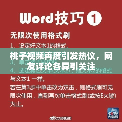 桃子视频再度引发热议，网友评论各异引关注