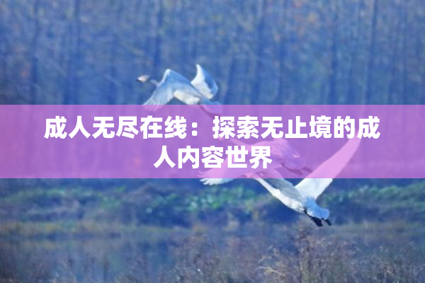成人无尽在线：探索无止境的成人内容世界