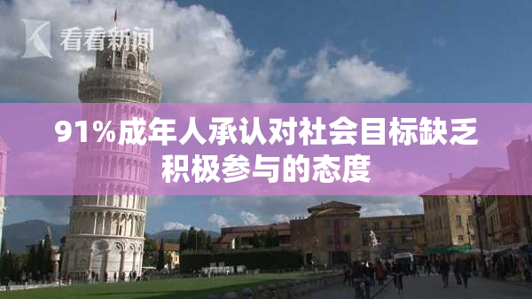 91%成年人承认对社会目标缺乏积极参与的态度