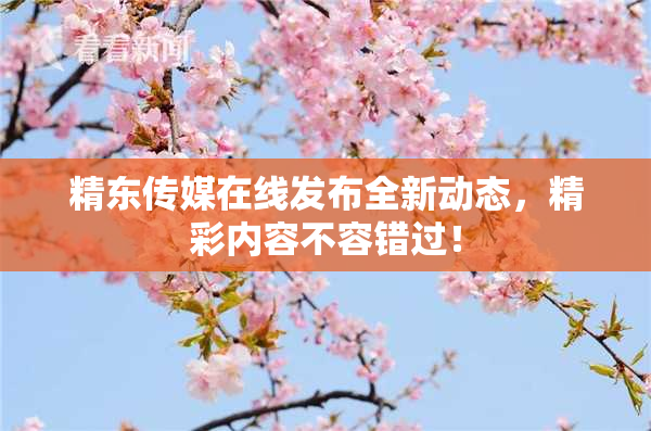 精东传媒在线发布全新动态，精彩内容不容错过！