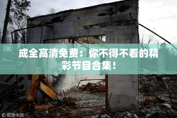 成全高清免费：你不得不看的精彩节目合集！