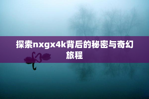 探索nxgx4k背后的秘密与奇幻旅程
