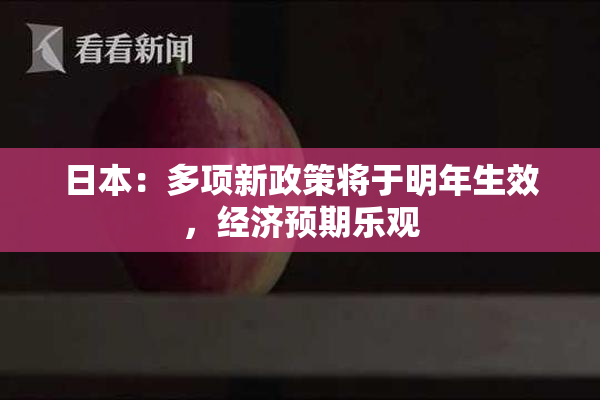 日本：多项新政策将于明年生效，经济预期乐观