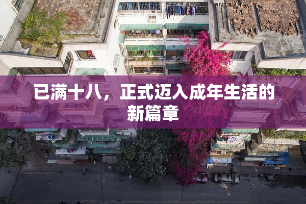 已满十八，正式迈入成年生活的新篇章