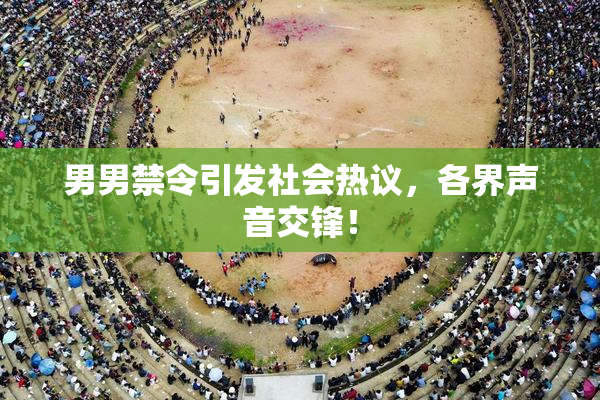 男男禁令引发社会热议，各界声音交锋！