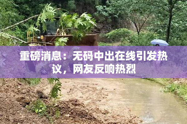 重磅消息：无码中出在线引发热议，网友反响热烈