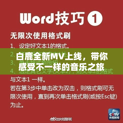 白鹿全新MV上线，带你感受不一样的音乐之旅