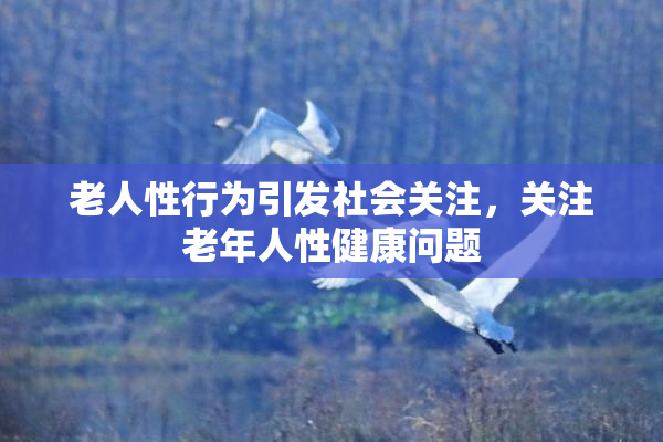 老人性行为引发社会关注，关注老年人性健康问题