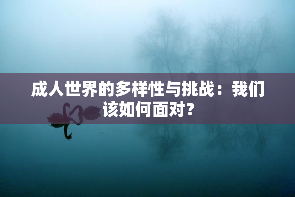 成人世界的多样性与挑战：我们该如何面对？