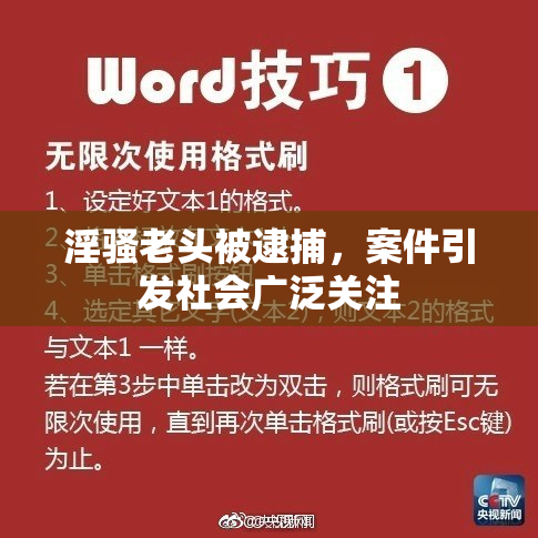 淫骚老头被逮捕，案件引发社会广泛关注